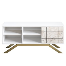 Hanah Home Soporte para TV Blanco y Dorado